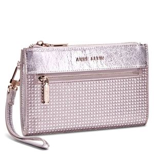ANNE KLEIN Rhinestone Zip Clutch never used